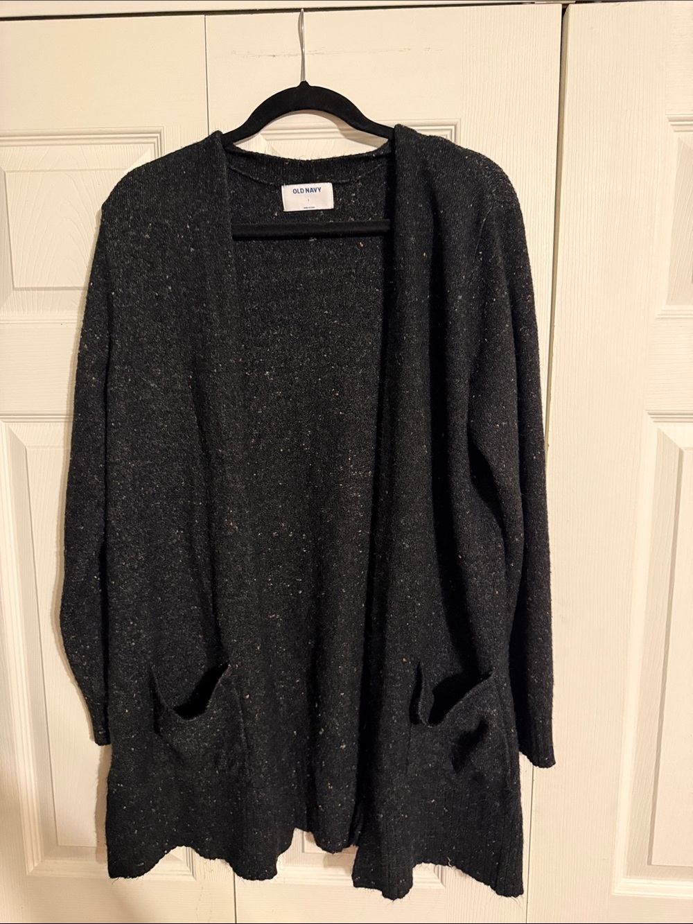 Old Navy Charcoal Flecked Open-Front Women's Cardigan
